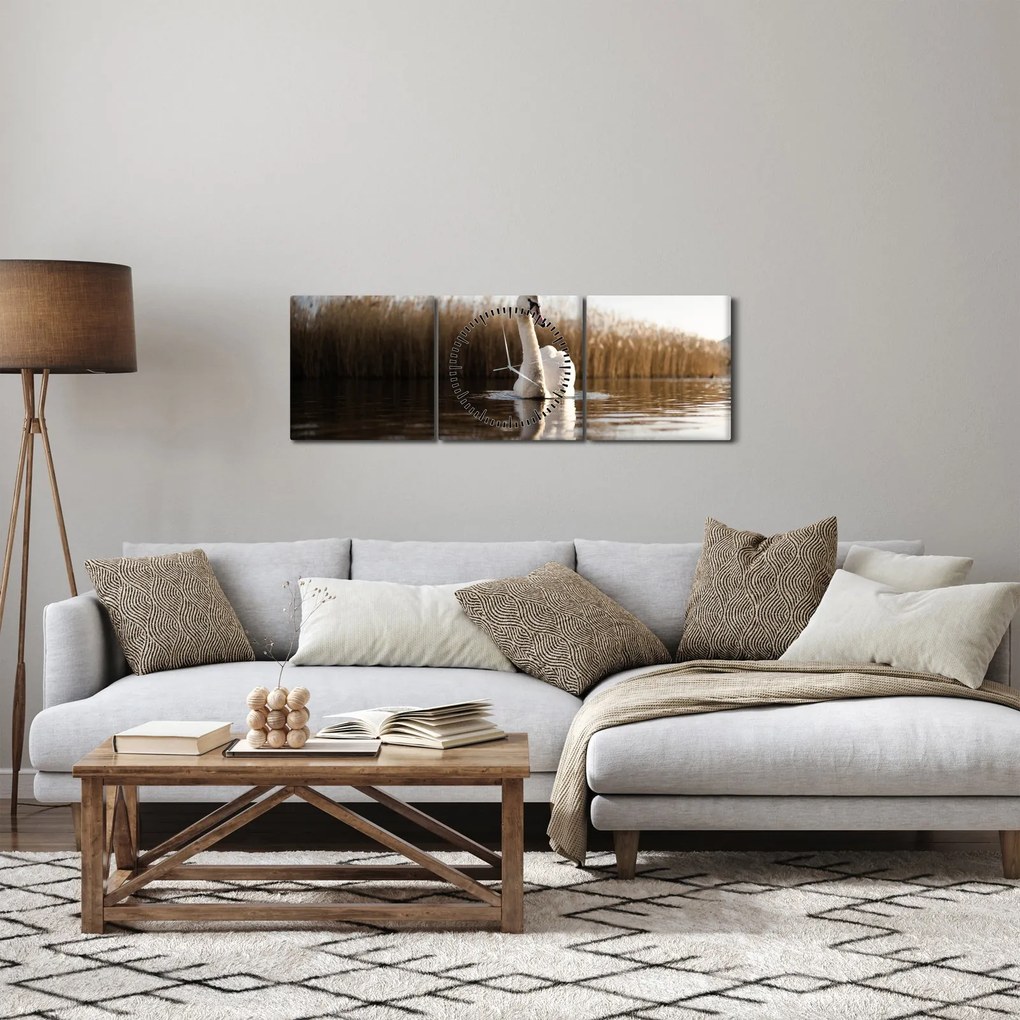 Hattyú képe (órával) (90x30 cm)