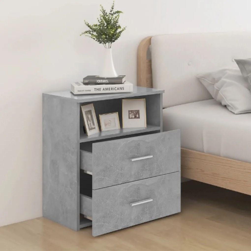 2 db betonszürke éjjeliszekrény 50 x 32 x 60 cm
