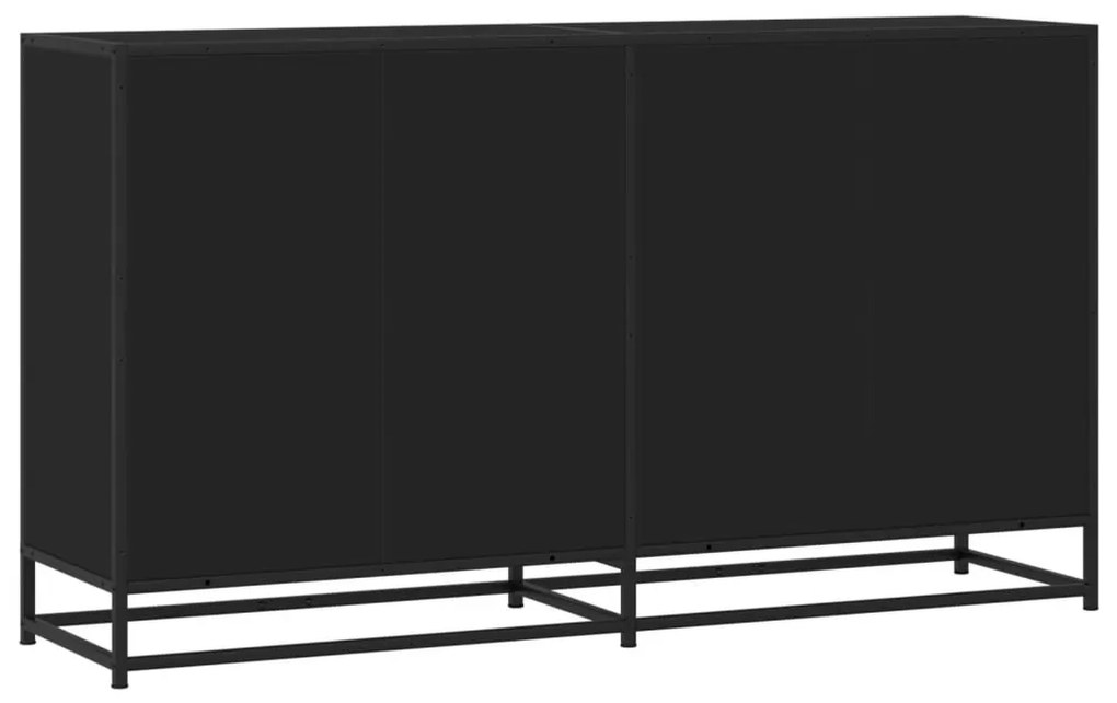 fekete szerelt fa tálalószekrény 134 x 35 x 76 cm