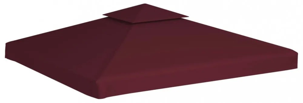bordó kétszintes pavilon tetőponyva 310 g/m², 3 x 3 m