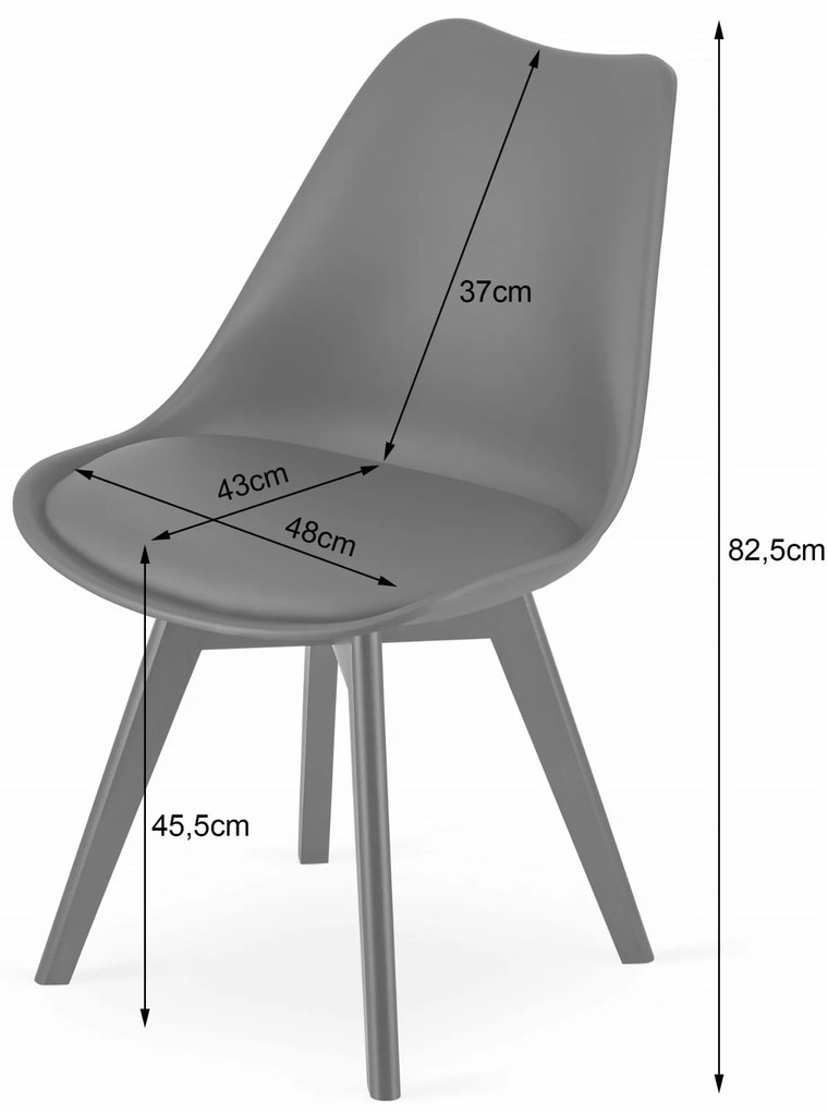 Sötétszürke BALI MARK szék fekete lábakkal