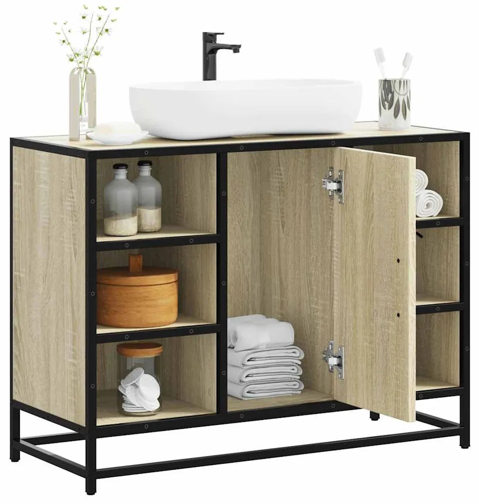 sonoma tölgyfa fürdőszobai mosdószekrény 80 x 33 x 60 cm