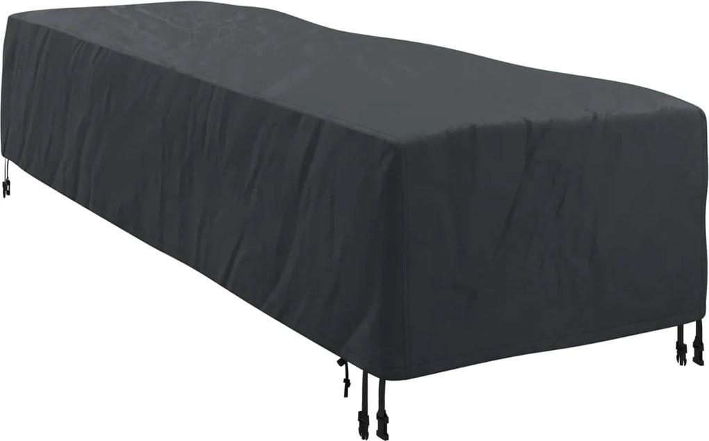 vidaXL Pihenőfotel Takaró Egyszínű Fekete 74 x 210 x 40 cm szövet