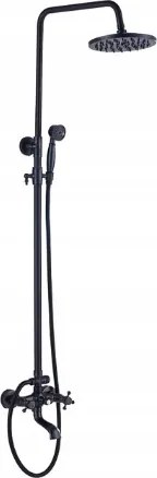 Zuhanyszett Esőztető Kifolyócső Matt Fekete