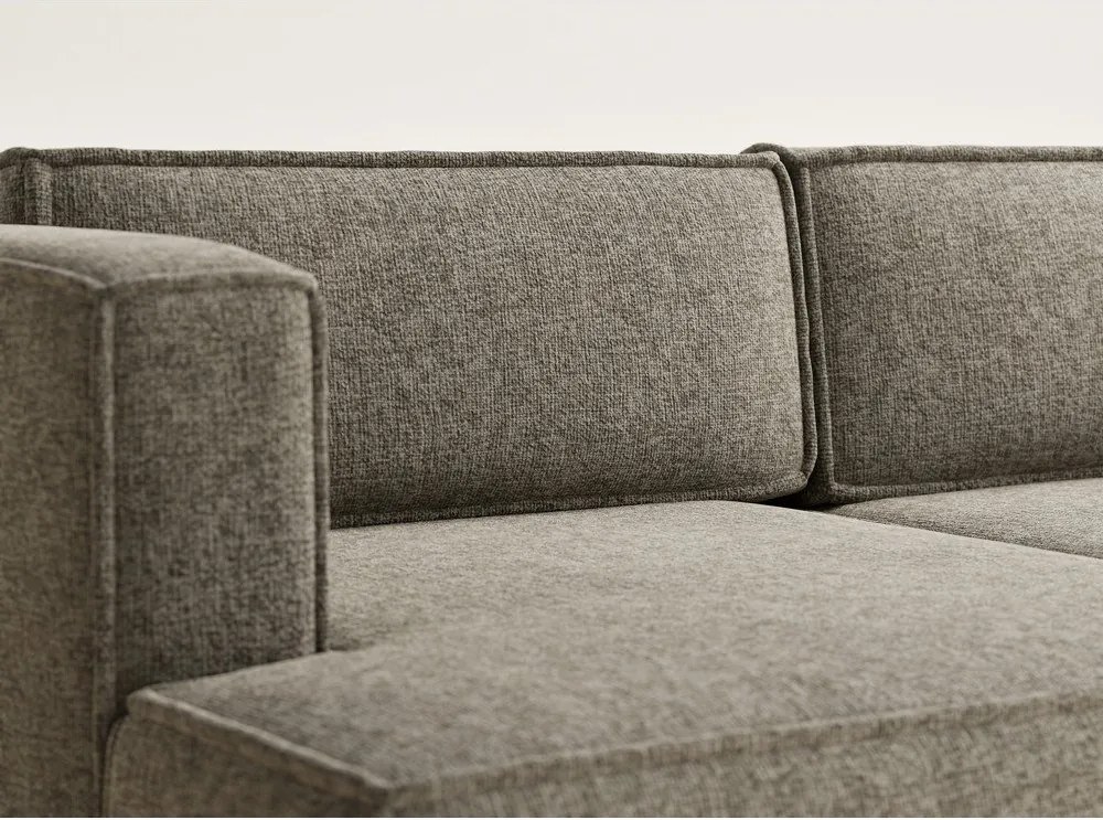 Barna zsenília kinyitható-tárolóhelyes sarokkanapé (bal oldali-heverő résszel) Velto – Maison de Rêve