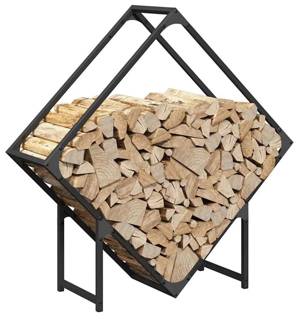 fekete hidegen hengerelt acél tűzifatároló 80x25x80 cm