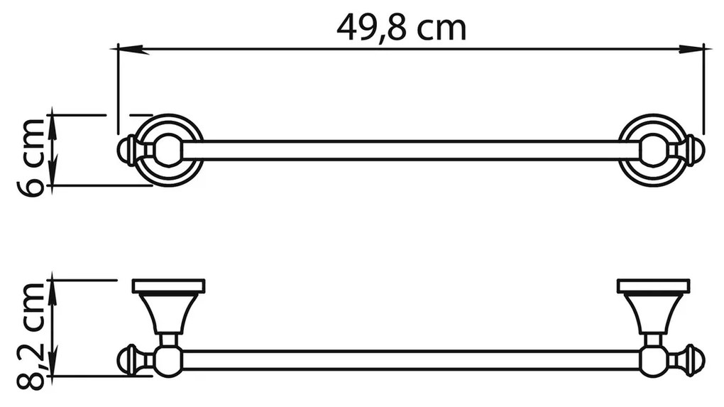 GEDY NV214513 Nevis törölközőtartó,45 x 8,2 cm, króm