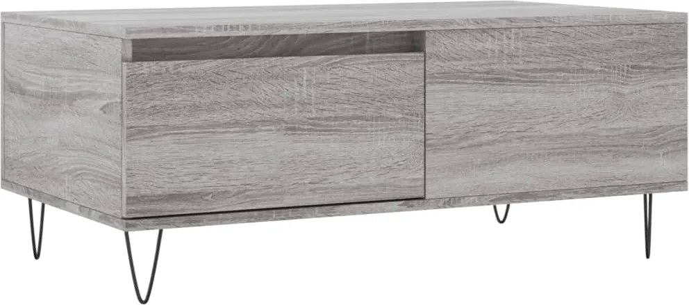 vidaXL szürke sonoma színű szerelt fa dohányzóasztal 90 x 50 x 36,5 cm