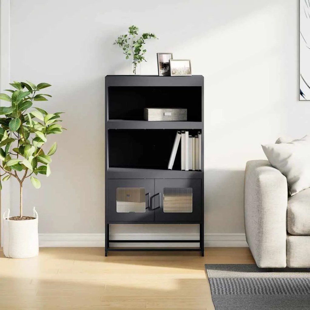 Highboard antracit 68x39x123 cm Acél