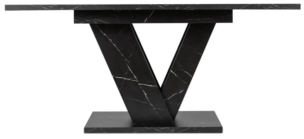 Fekete Márványhatású Bővíthető Étkezőasztal. CLARK 120-160 cm