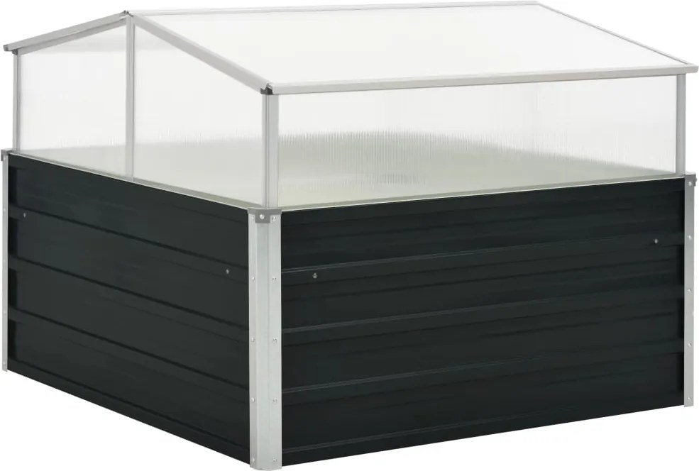 vidaXL antracitszürke horganyzott acél melegház 100 x 100 x 77 cm
