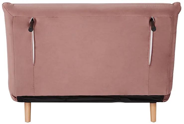 Rózsaszín kinyitható fotel SPIKE VELVET
