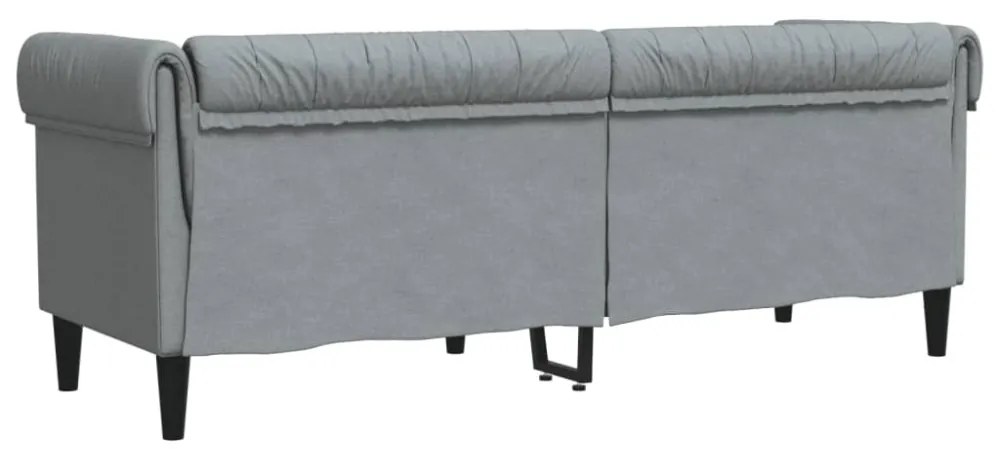 világosszürke 3 személyes szövet Chesterfield kanapé