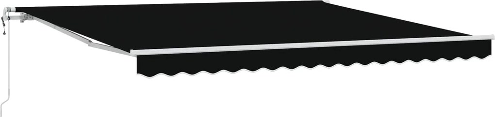 vidaXL Behúzható napellenző Fekete 400 × 300 cm szövet