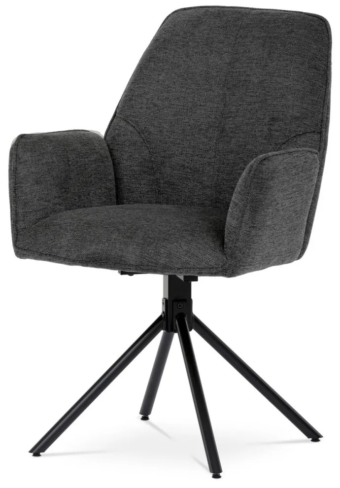 Scaun pivotant cu cotieră / Tapoțat culoarea gri/crem se rotește: 180° HC-522