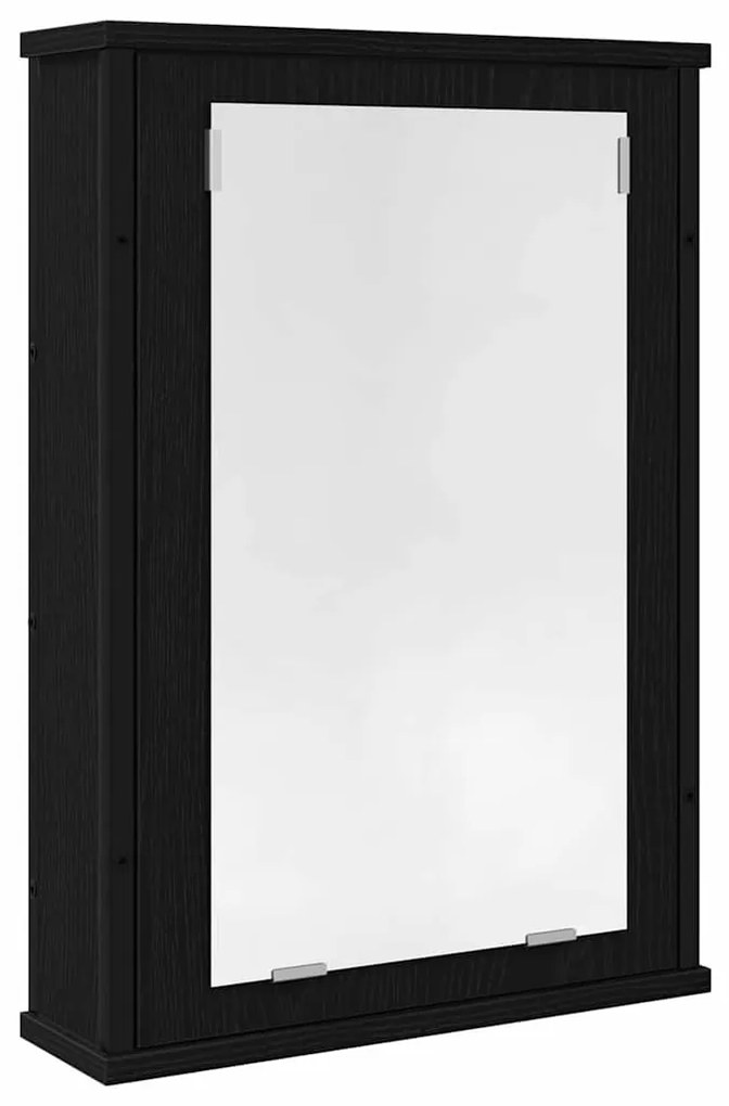 fekete tölgy szerelt fa fürdőszobai tükör 42 x 12 x 60 cm