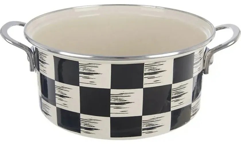 Orion Smaltovaný kastrol Šachovnice Lem , 3 l,pr. 22 cm, 22 cm átmérőjű