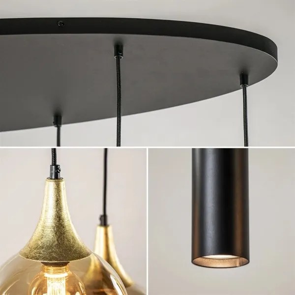 CALYPSO lógó 3xGU10/60W + 5xE27/60W fekete/arany