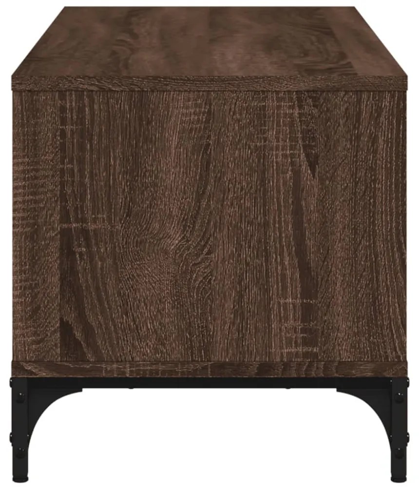barna tölgy szerelt fa/porszórt acél TV-szekrény 102x40x41 cm