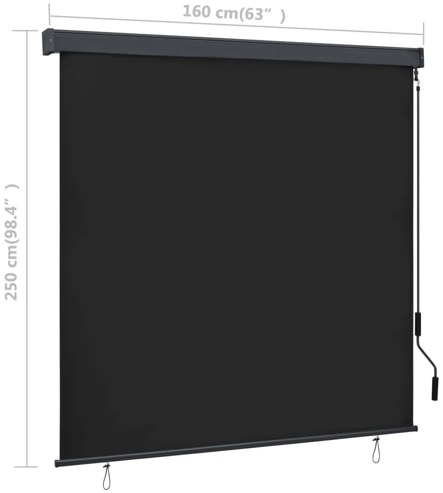 antracitszürke kültéri roló 160 x 250 cm
