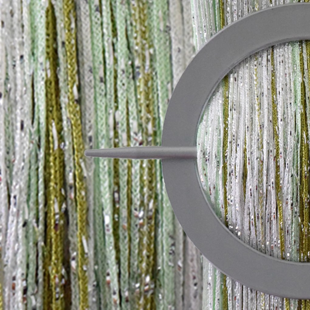 Függöny Spagetti 100 x 200 Fonott Ezüst Cérna Zsinórok 603