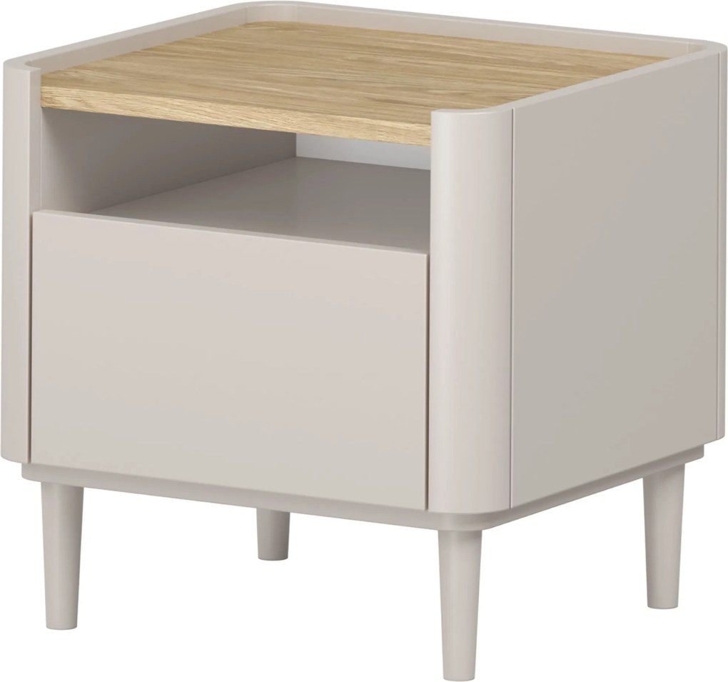 Elivo éjjeliszekrény 50 cm fiókos - kasmír / olajozott tölgy