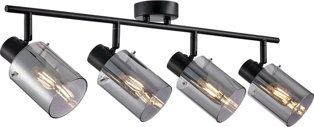 Italux modern spot lámpa sardo fekete füstös itxspl-5581-4-bk-sg