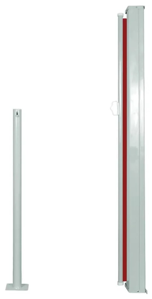 piros behúzható oldalsó napellenző 120 x 300 cm