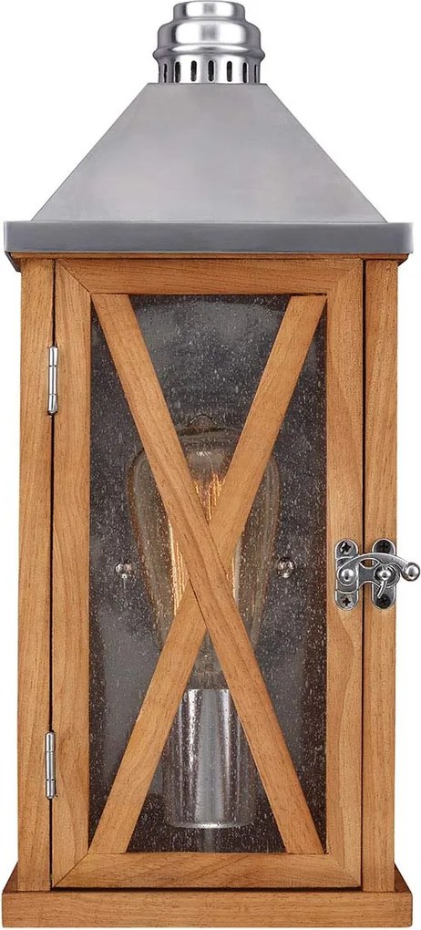 Feiss klasszikus vintage kültéri fali lámpa lumiere tölgy ezüst elsfe-lumiere-s2oak IP44