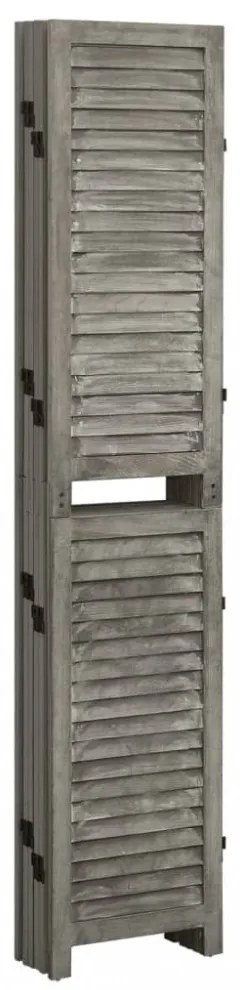 szürke 6 paneles tömör faparaván 214 x 166 cm
