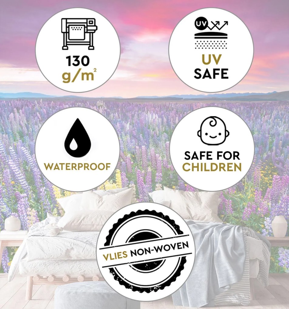 Gario Fotótapéta Heather, virágok a réten Anyag: Vlies, Méret: 300 x 300 cm