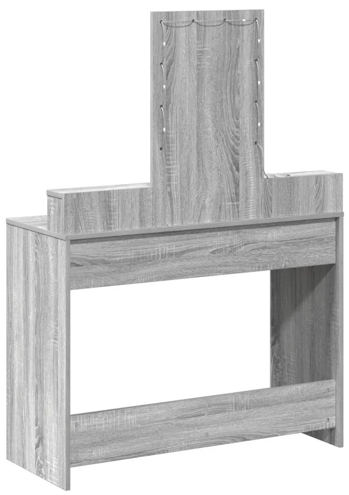 LED világítással ellátott sminktükör Szürke Sonoma 100x41x140 cm