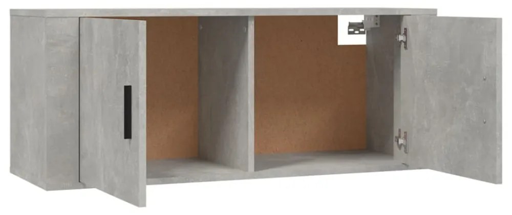 2 db betonszürke fali TV-szekrény 100 x 34,5 x 40 cm