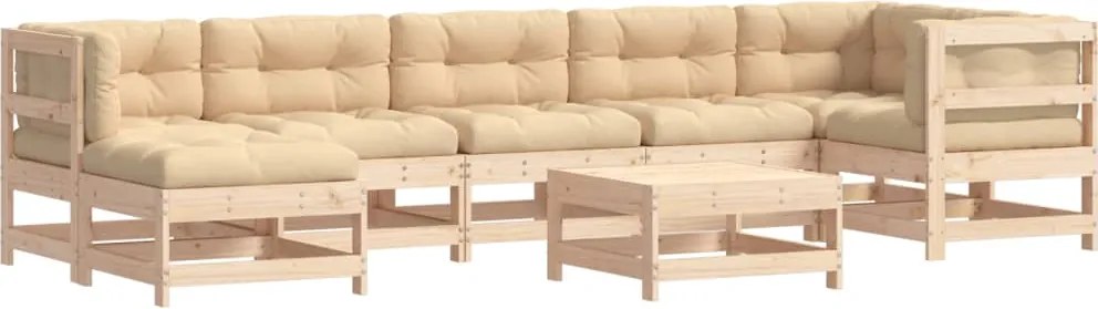 vidaXL 8 részes tömör fa kerti ülőgarnitúra párnával