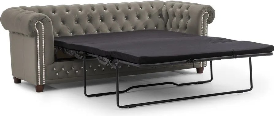 Szürke bársony kinyitható kanapé 203 cm York Blik – Ropez