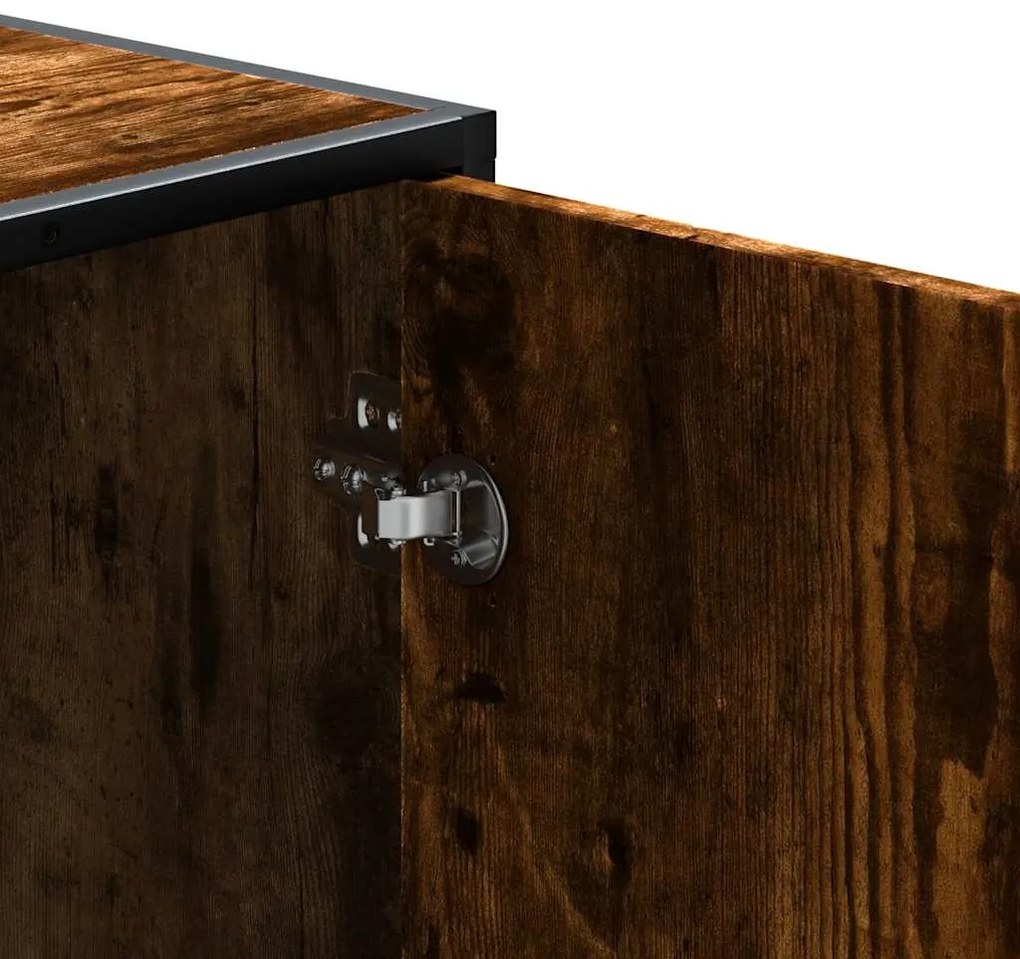 cipőpad füstölt tölgy 100x40x53,5 cm fából és fémből készült