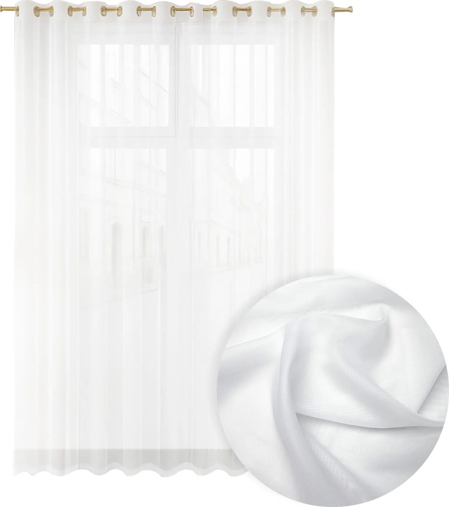 Függöny kész Fátyol fehér 400x250 átvezető függöny a nappaliba