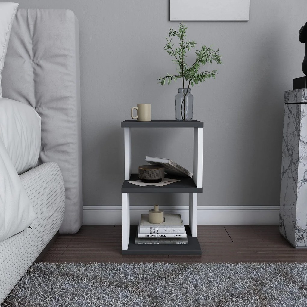 Éjjeliszekrény Carter - Anthracite, White