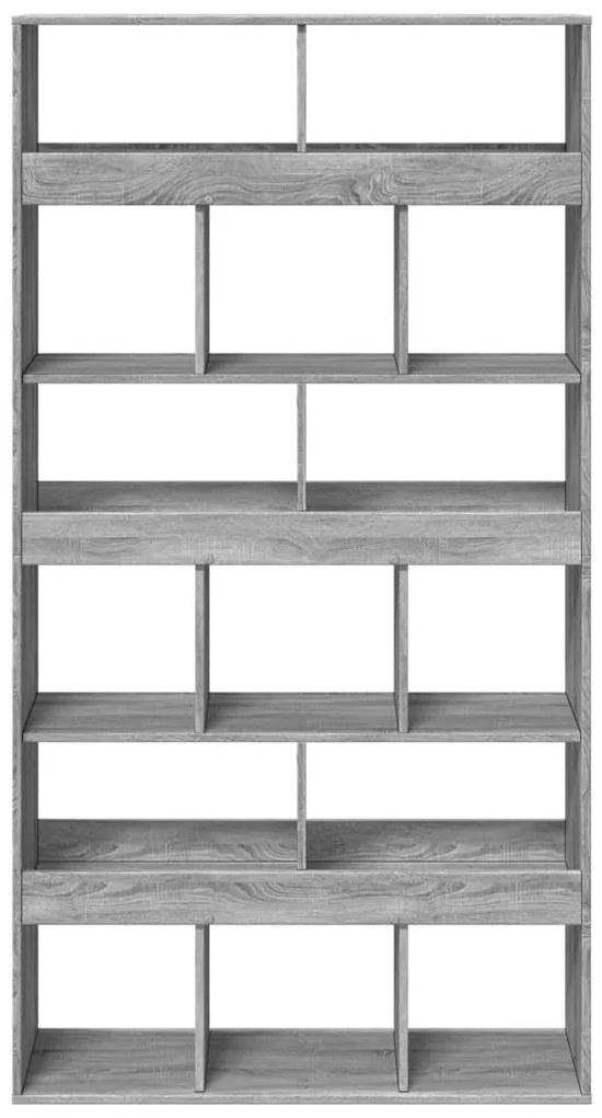 szürke sonoma színű szerelt fa könyvespolc 100 x 33 x 187,5 cm