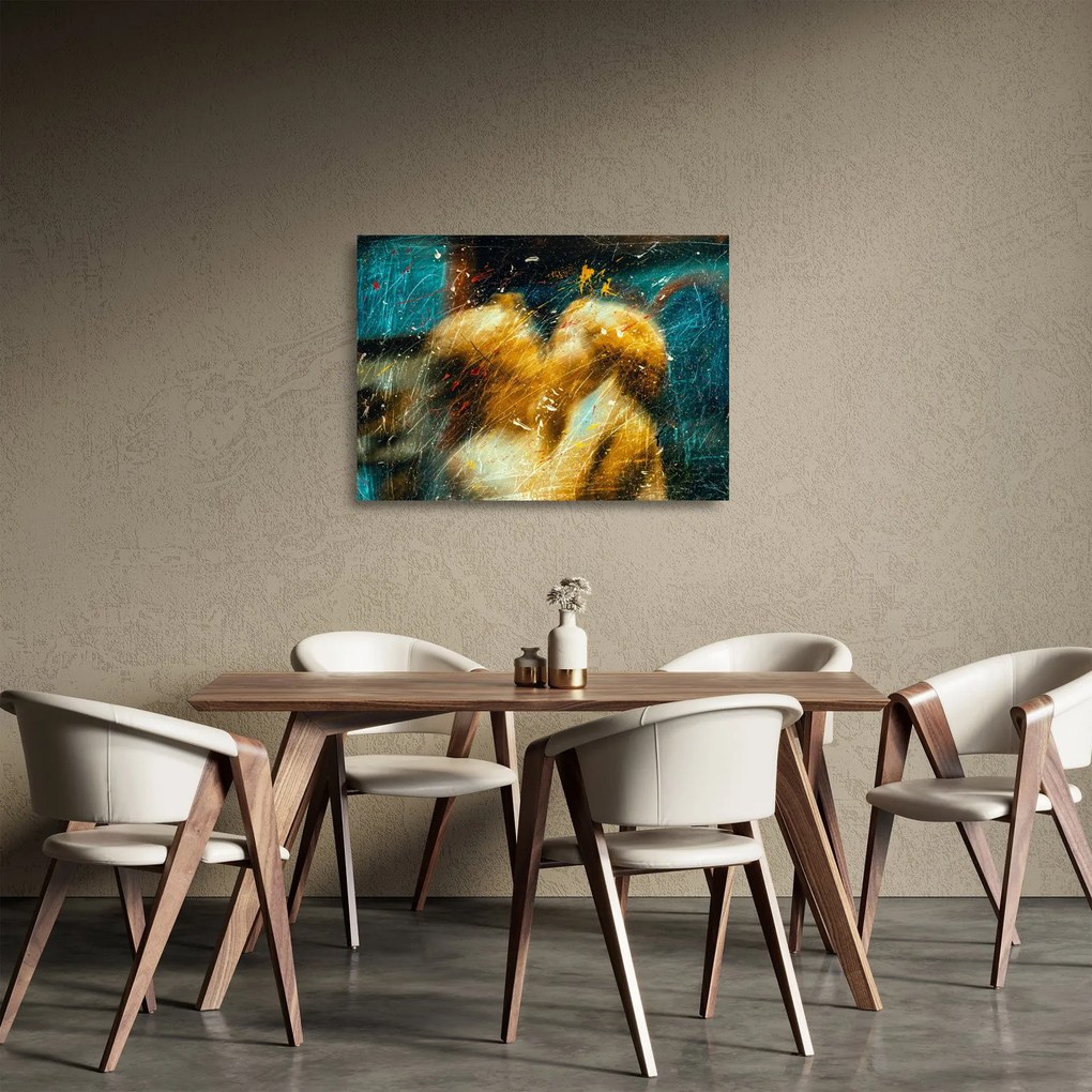 Kép - Csókolózó angyalok (üvegen) (70x50 cm)