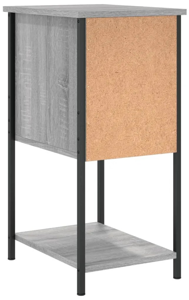 2 db szürke sonoma színű szerelt fa éjjeliszekrény 32x42x70 cm