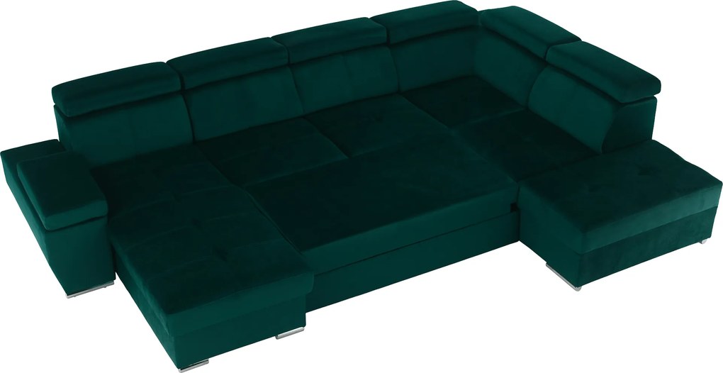 Ülőgarnitúra, smaragd, balos, LAMORA U