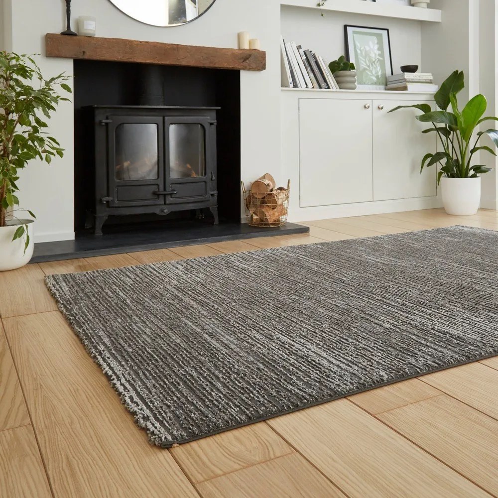Sötétszürke mosható szőnyeg újrahasznosított szálakból 120x170 cm Flores – Think Rugs