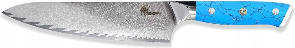 Gyuto séf kés 210 mm Dellinger Blue Stone VG-10 Damascus