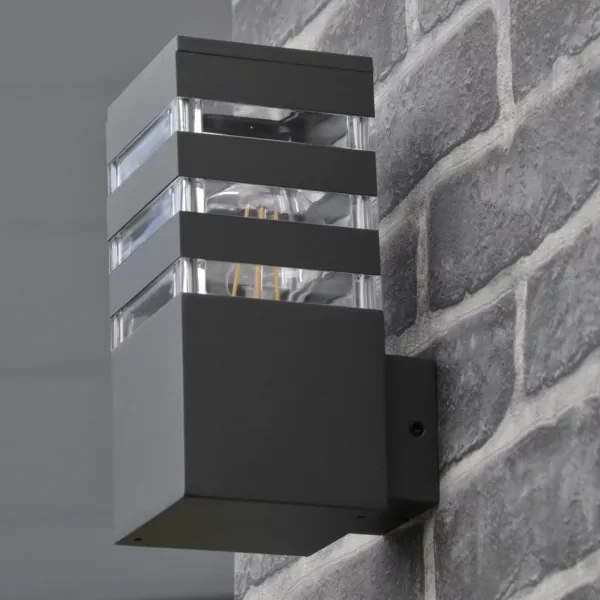 TEKSAS kültéri fali lámpa 1xE27/12W/230V IP44 antracit