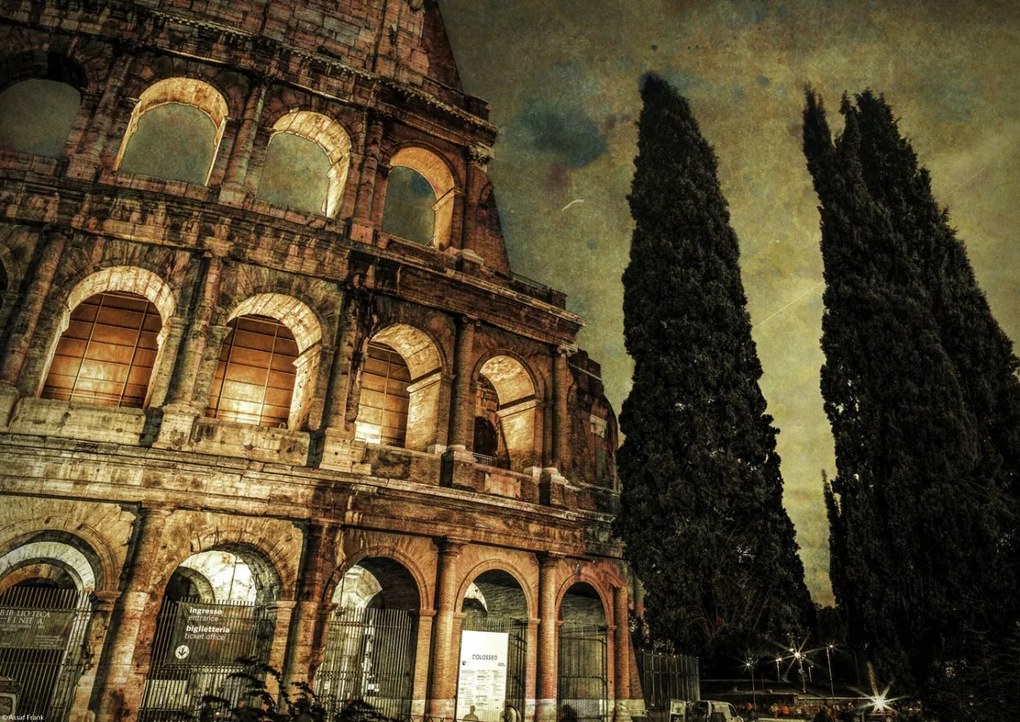 Poszter 42x29,7cm Híres római Colosseum 4, Assaf Frank