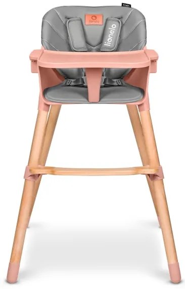 Lionelo - Gyermek etetőszék 2 az 1-ben KOEN Rózsaszín rózsa
