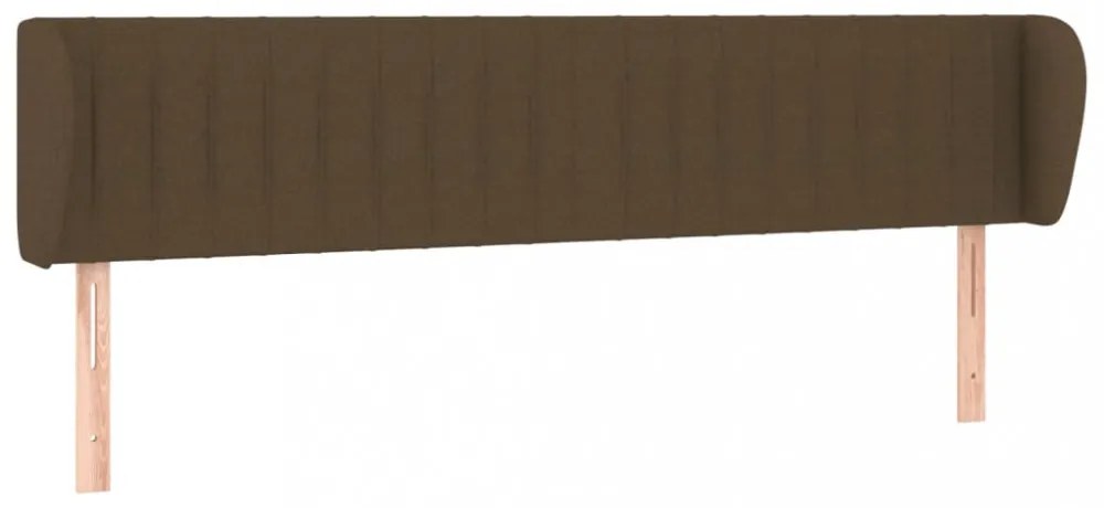sötétbarna szövet fejtámla szárnyakkal 203x23x78/88 cm