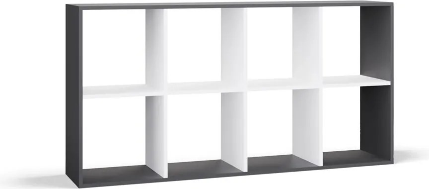 Aldabra Malax 2x4 polc, 147x75x30 cm, antracit-fehér