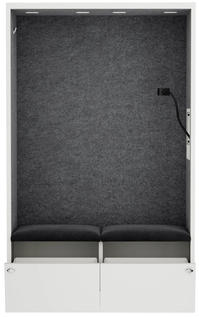 Sally 1150mm korpus Biały - siedzisko Ciemnoszary